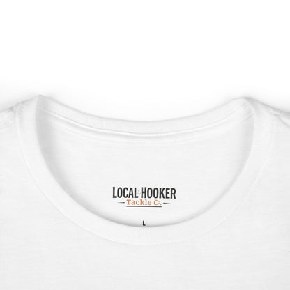 Local Hooker Tackle Co. Women's Tee — Retro Fishing Pinup Graphic Shirt