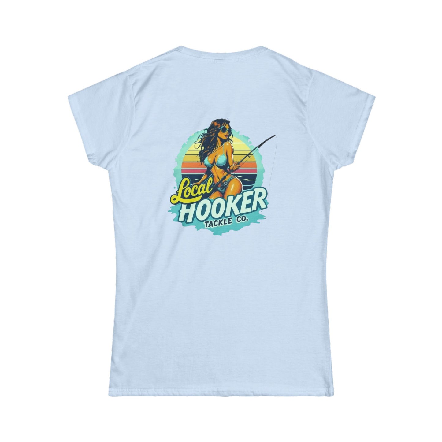Local Hooker Tackle Co. Women's Tee — Retro Fishing Pinup Graphic Shirt