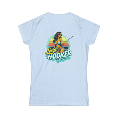 Local Hooker Tackle Co. Women's Tee — Retro Fishing Pinup Graphic Shirt