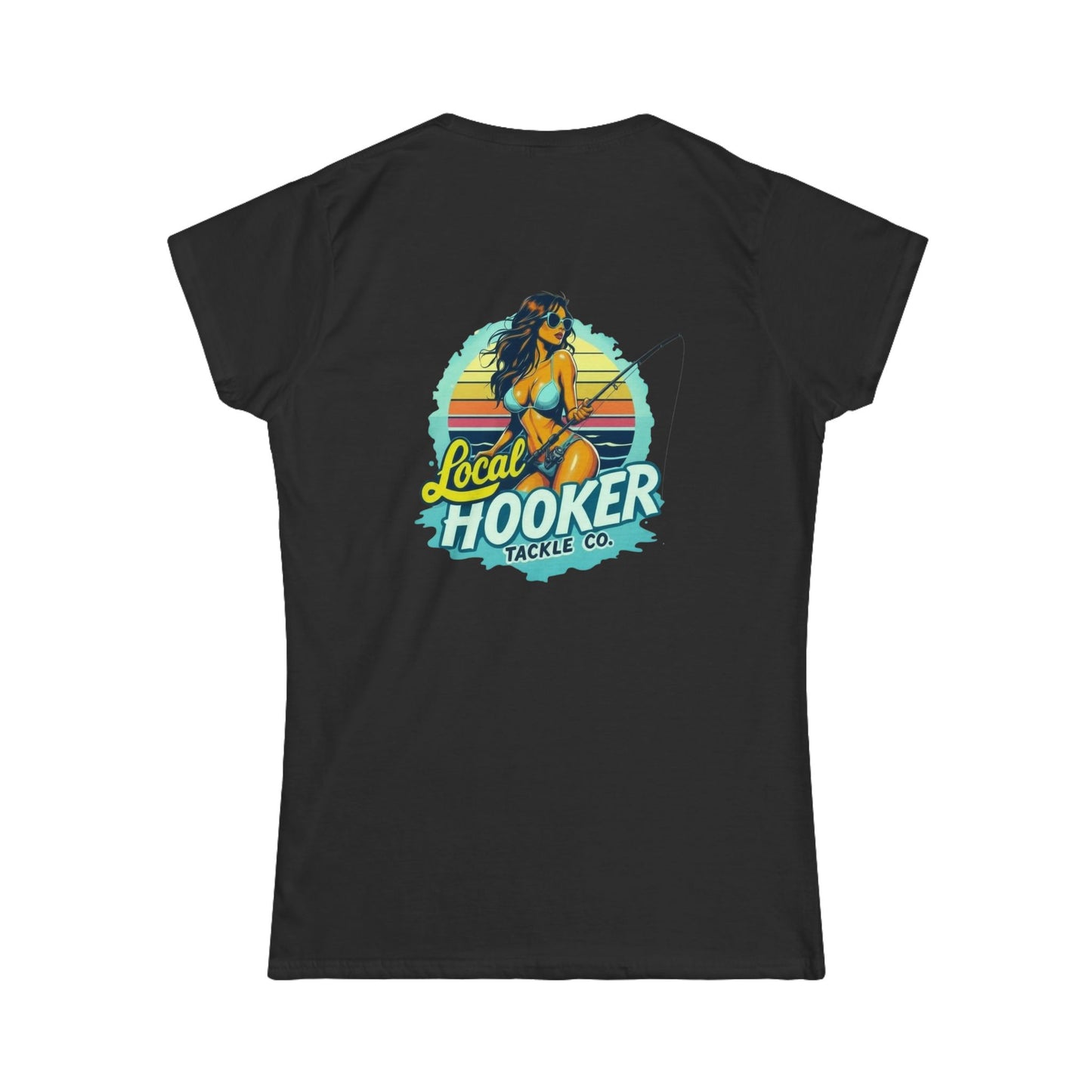 Local Hooker Tackle Co. Women's Tee — Retro Fishing Pinup Graphic Shirt