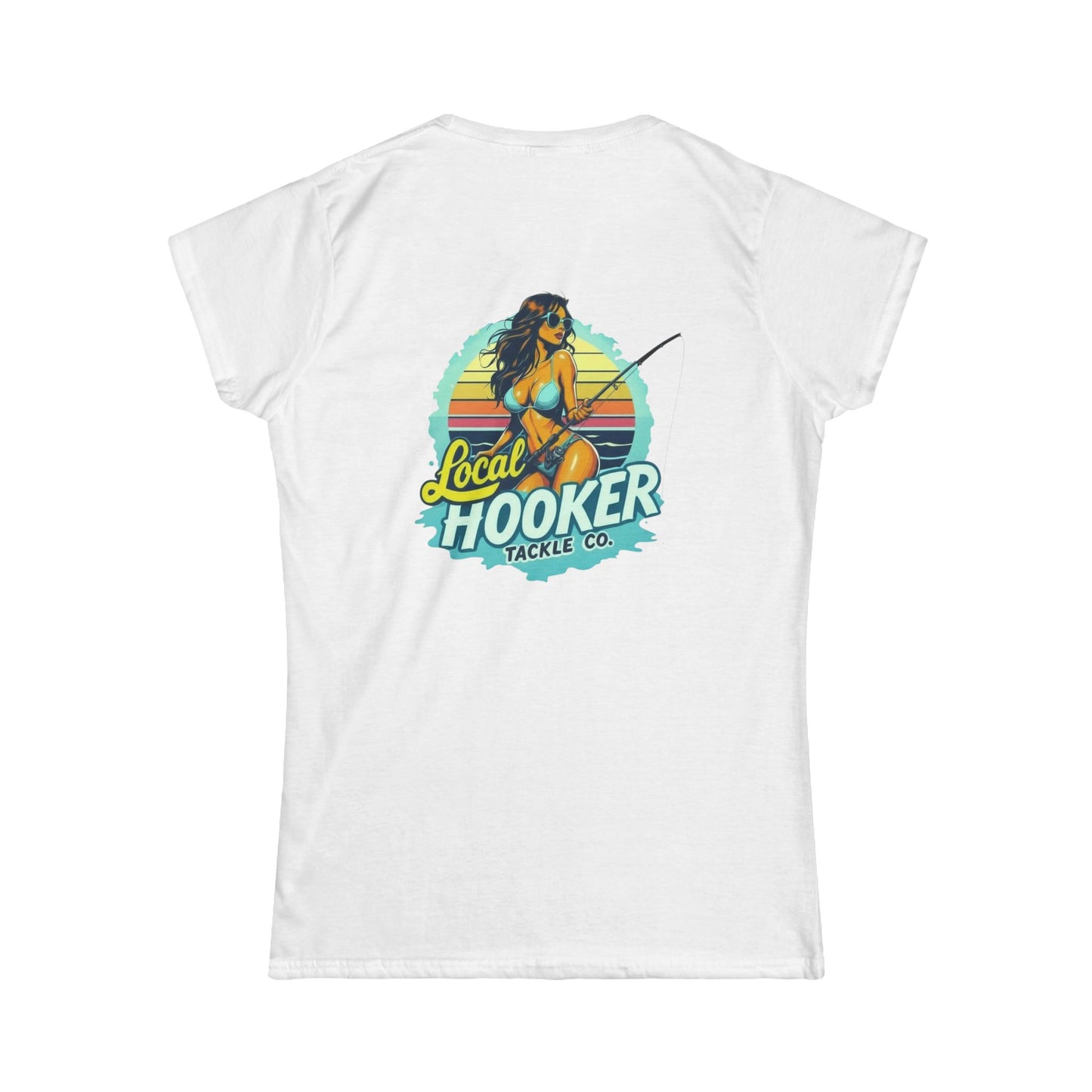 Local Hooker Tackle Co. Women's Tee — Retro Fishing Pinup Graphic Shirt