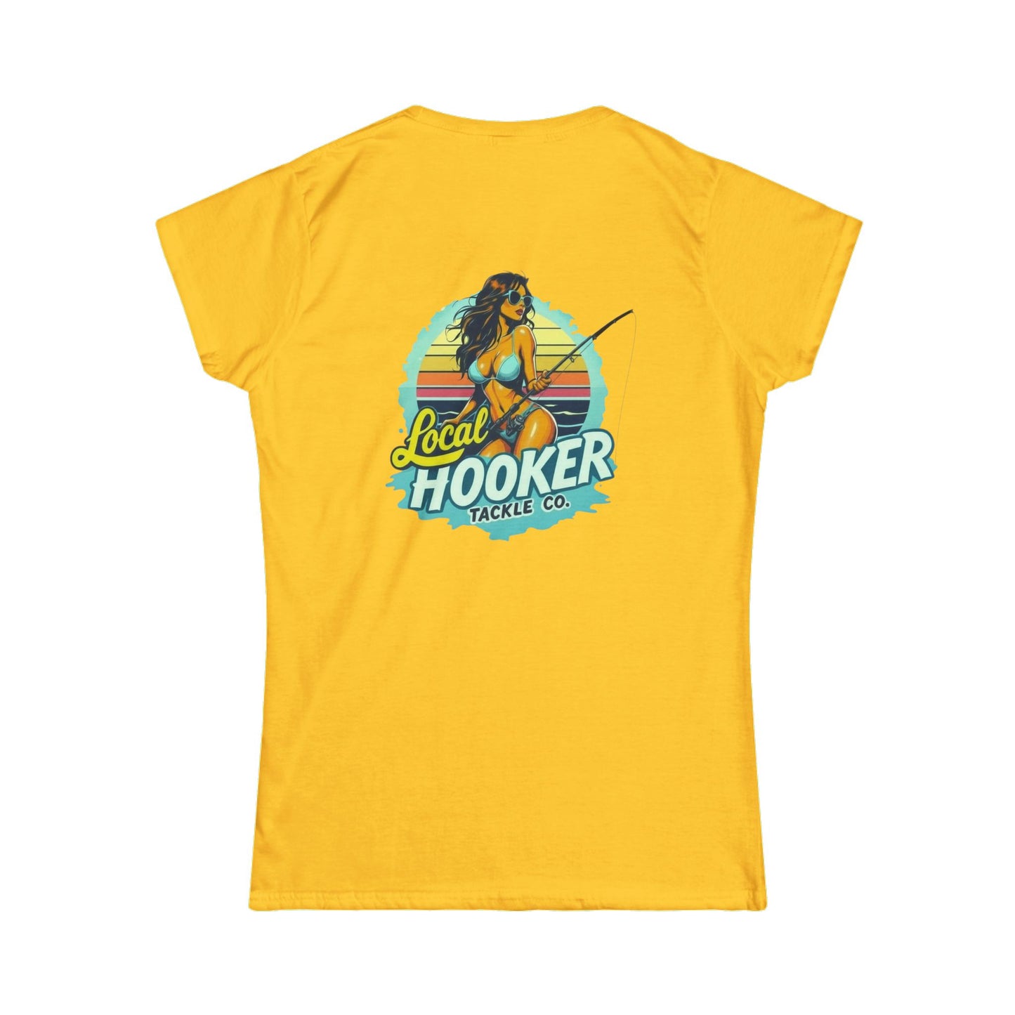 Local Hooker Tackle Co. Women's Tee — Retro Fishing Pinup Graphic Shirt