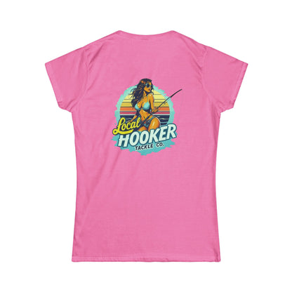 Local Hooker Tackle Co. Women's Tee — Retro Fishing Pinup Graphic Shirt