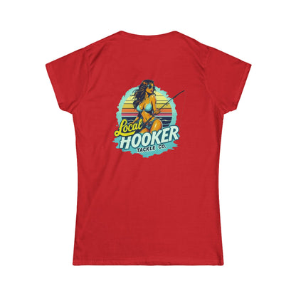 Local Hooker Tackle Co. Women's Tee — Retro Fishing Pinup Graphic Shirt