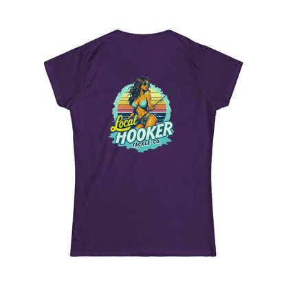 Local Hooker Tackle Co. Women's Tee — Retro Fishing Pinup Graphic Shirt